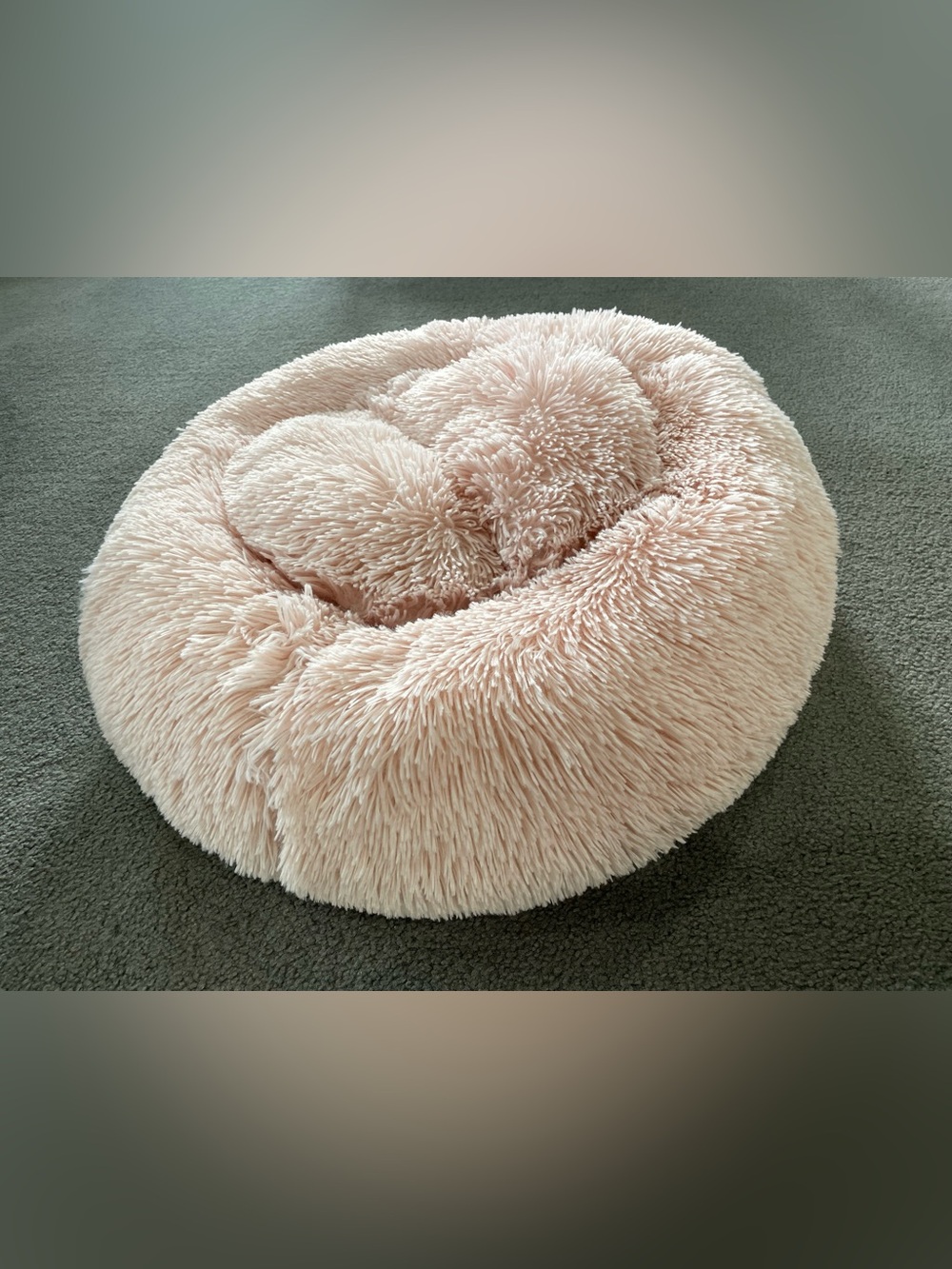 Pink Dog Bed Donut Cuddler - Great for Small to Medium Dogs - 23” x 23”